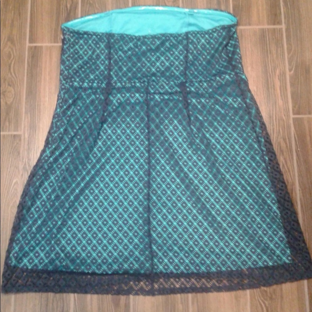 Lane Bryant Strapless Eyelet Green Geo Dress NWOT - Picture 3 of 3
